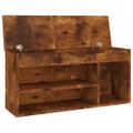 vidaXL Lavica na topánky+podložka, tmavý dub 104x30x49 cm