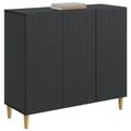 vidaXL Servírovacia skriňa Čierna 89 x 34,5 x 80 cm Kompozitné drevo
