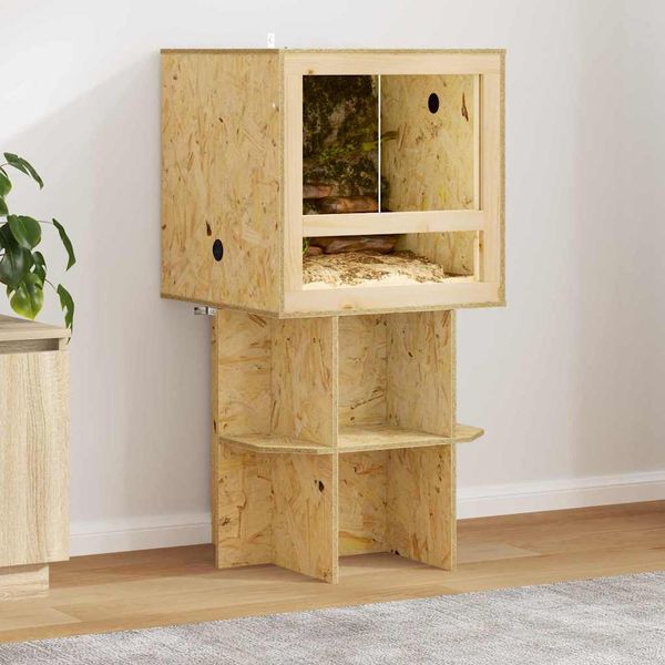 vidaXL Základňa terária Hnedá 50 x 50 x 50 cm OSB