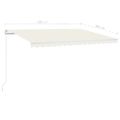 vidaXL Ručne zaťahovacia markíza 450x300 cm krémová