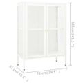 vidaXL Komoda biela 75x35x105 cm oceľ a sklo