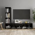 vidaXL TV skrinky 2 ks čierne 142,5x35x36,5 cm drevotrieska