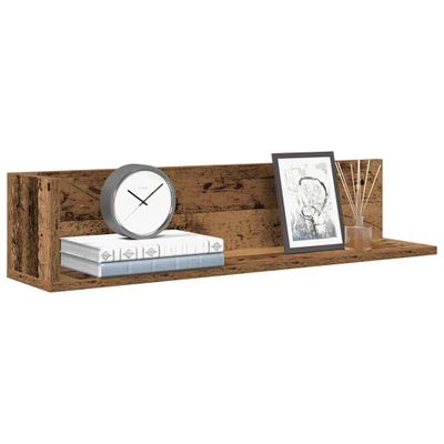 vidaXL Nástenné police 2ks staré drevo 75x16,5x16,5cm kompozitné drevo