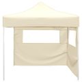 vidaXL Skladací stan s 2 stenami krémový 291x291x315 cm