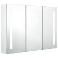 vidaXL LED kúpeľňová zrkadlová skrinka 89x14x62 cm žiarivá biela