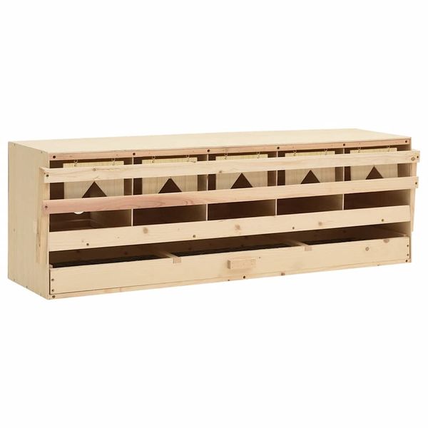 vidaXL Hniezdo pre sliepky, 5 priehradiek 117x33x38cm borovicový masív