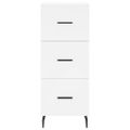 vidaXL Komoda biela 34,5x34x90 cm spracované drevo