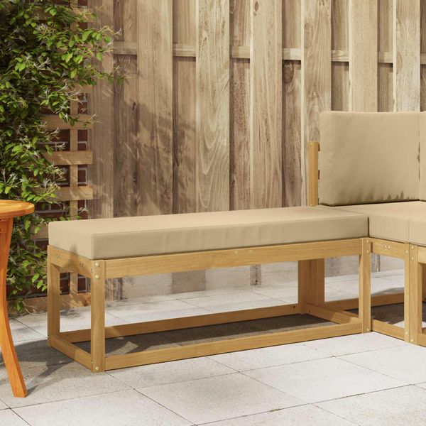 vidaXL Záhradná stolička, lavička s vankúšom Biela 115 x 43 x 45 cm