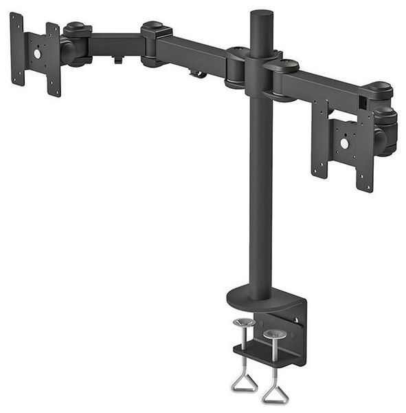 Neomounts FPMA-D960D / Flat Screen Desk Mount (clamp) / Black Držák, VESA, stolný, pre 2 ploché monitory, uhlopriečka 10"-27", naklonenie 180°, otáčanie 180°, rotácia 360°, nosnosť 16kg, čierny