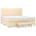 vidaXL Boxspring posteľ s matracom krémová 200x200 cm látka