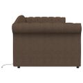 vidaXL Pohovka s USB hnedá látková 90x200 cm