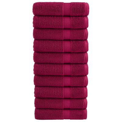 vidaXL Prémiové uteráky na ruky SOLUND 10 ks bordové 50x100cm 600 g/m2