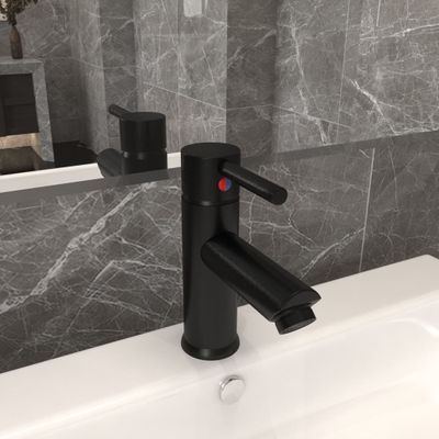 vidaXL Kúpelňová vodovodná batéria čierna 130x176 mm