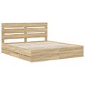 vidaXL Rám postele Sonoma dub 200 x 200 cm Inžinierske drevo