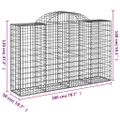 vidaXL Oblúkové gabionové koše 10 ks 200x50x120/140 cm pozink. železo