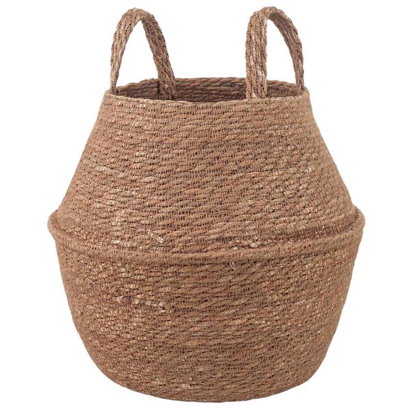 vidaXL Kvetináč s uchami Prírodná Ø 22 x 20 cm 100% Morská tráva