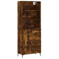vidaXL Vysoká skrinka dymový dub 69,5x34x180 cm spracované drevo