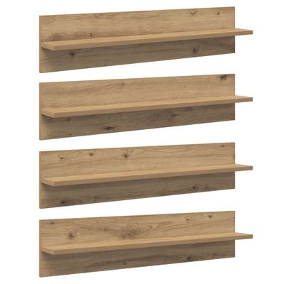 vidaXL Stenné police s poličkou 4 pcs Remeselný dub 80 x 11,5 x 18 cm