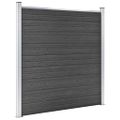 vidaXL Sada plotových panelov WPC 353x186 cm čierna
