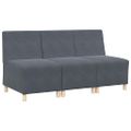 vidaXL Bezrúčková modulárna sofa jednotka 3 ks Tmavo šedá Zamat