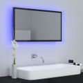 vidaXL LED kúpeľňové zrkadlo lesklé čierne 80x8,5x37 cm akryl