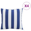 vidaXL Dekoratívne vankúše 4 ks modro-biele pruhované 60x60 cm látka