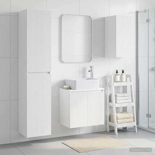 vidaXL Sada kúpeľňového nábytku 3 ks Biela 33 x 34,5 x 160 cm