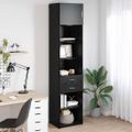 vidaXL Highboard Čierny dub 50 x 42,5 x 225 cm Kompozitné drevo