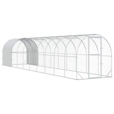 vidaXL Kurník pre kurčatá Strieborná 1000 x 200 x 200 cm
