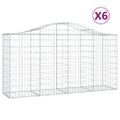 vidaXL Oblúkové gabiónové koše 6ks 200x50x100/120cm pozinkované železo