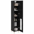 vidaXL Highboard 2 ks Čierny dub 34,5 x 34 x 180 cm Kompozitné drevo