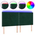 vidaXL Čelo postele s LED tmavozelené 160x5x118/128 cm zamat
