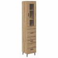 vidaXL Highboard Remeselný dub 34,5 x 34 x 180 cm Kompozitné drevo