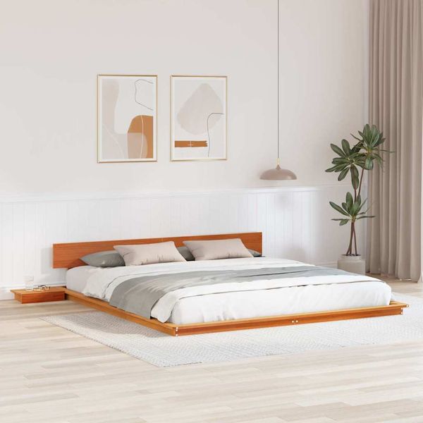 vidaXL Rám postele Hnedá 200 x 200 cm drevo