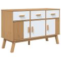 vidaXL Komoda OLDEN, bielo hnedá 114x43x73,5 cm, borovicový masív