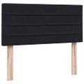 vidaXL Posteľný rám boxspring s matracom a LED čierny 90x220 cm zamat