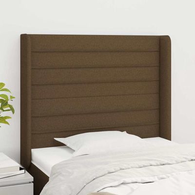 vidaXL Čelo postele so záhybmi tmavohnedé 83x16x118/128 cm látka