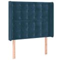 vidaXL Čelo postele so záhybmi tmavomodrá 103x16x118/128 cm zamat