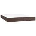 vidaXL Boxspring posteľ s matracom hnedá 140x190 cm umelá koža