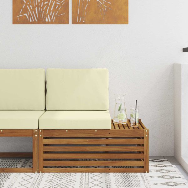 vidaXL Vonkajšia koncová pohovka s vankúšom Prírodná 91 x 63 x 73 cm