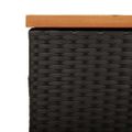 vidaXL Záhrad. úložný box čierny 110x50x54 cm polyratan akáciové drevo