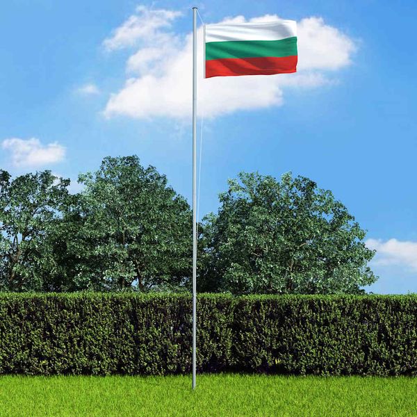 vidaXL Bulharská vlajka a stĺp 6,2 m hliníkový