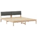 vidaXL Rám postele hnedá a tmavosivá 180 x 200 cm Borovicový masív