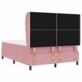 vidaXL Posteľ s pružinovým rámom Ružová 200 x 140 cm Zamat