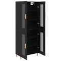 vidaXL Highboard Čierny dub 69,5 x 34 x 180 cm Kompozitné drevo