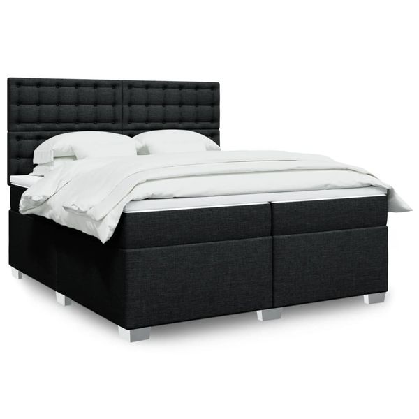 vidaXL Boxspring posteľ s matracom čierna 200x200 cm látka