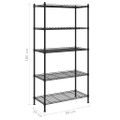 vidaXL Regál s 5 policami 90x35x180 cm čierny 250 kg