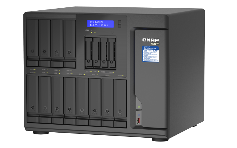QNAP TVS-h1688X-W1250-32G (Xeon 3,3GHz, ZFS, 32GB ECC RAM, 12x 3,5'' + 4x 2,5'', 2x M.2 NVMe, 4x2,5GbE)