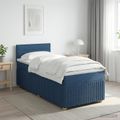 vidaXL Posteľ boxspring s matracom Modrá 90 x 200 cm Látka