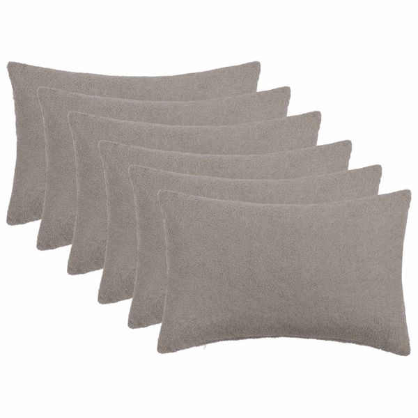 vidaXL Poťah na podložku 6 pcs HEERLEN Svetlosivá 30 x 50 cm Bouclé